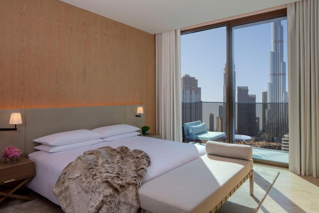 Premier One-Bedroom King Suite Kitchen Balcony Burj Khalifa View