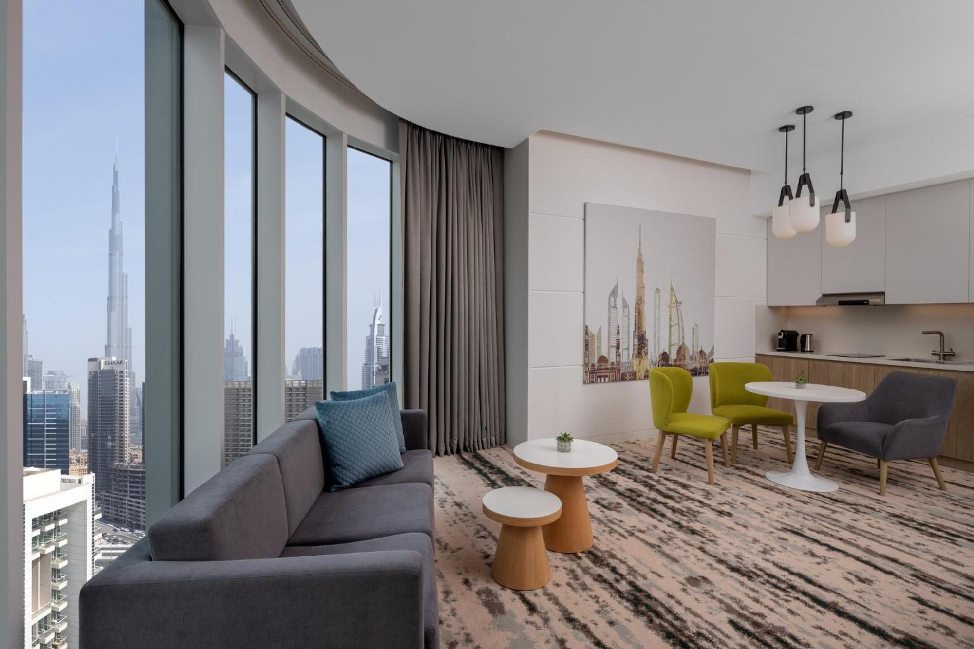 One-Bedroom Suite Kitchenette Burj Khalifa View