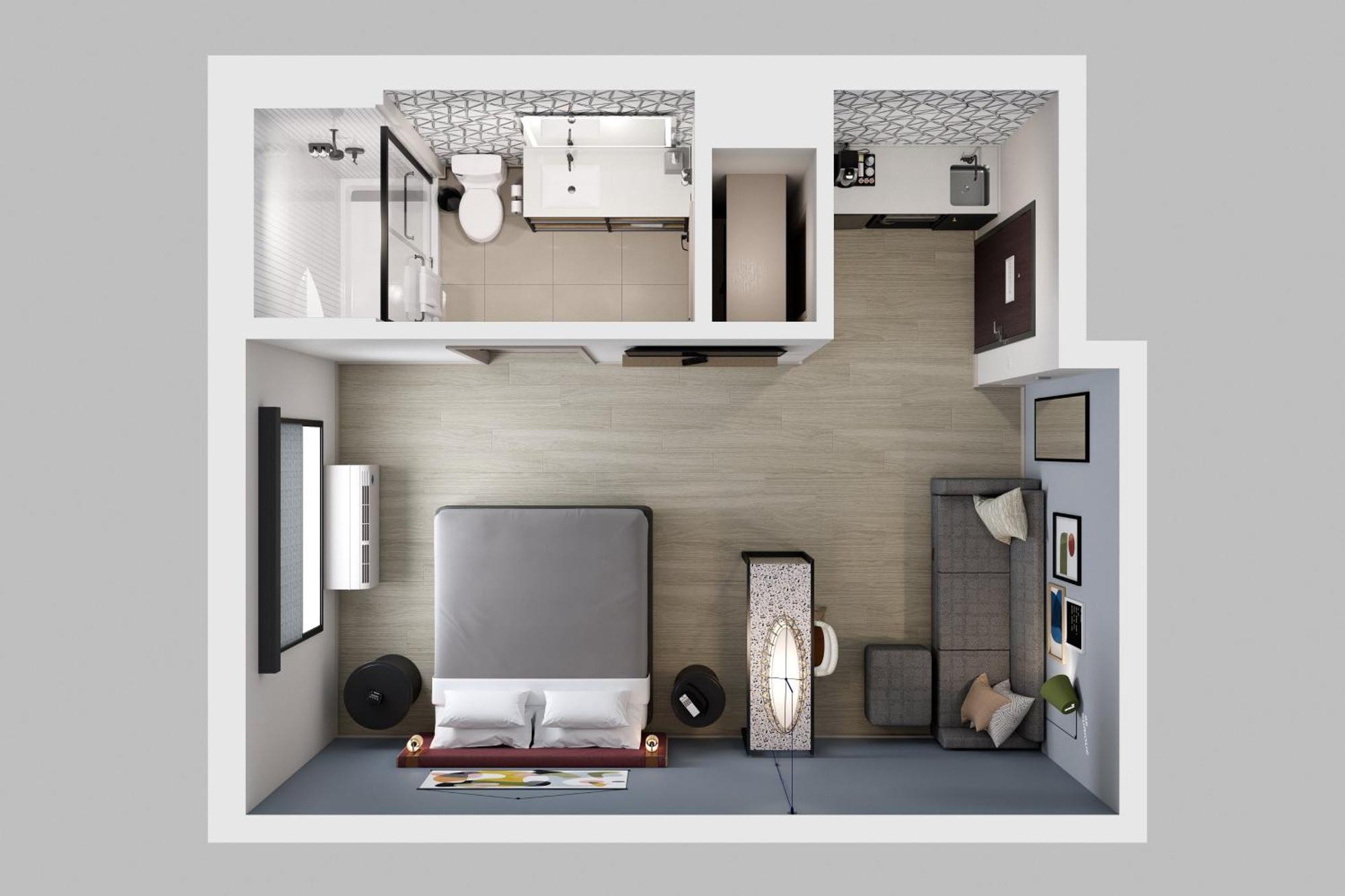 King Studio Suite Walk Shower