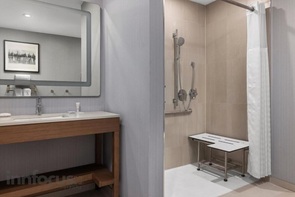 Queen Room with Two Queen Beds with Sofa Bed and Roll-In Shower - Disability Access
