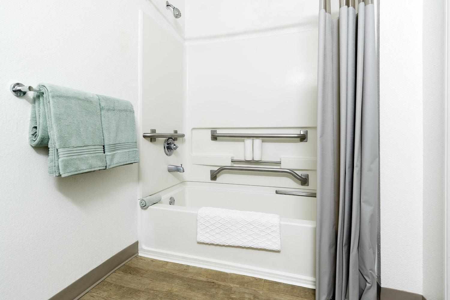 Upgraded - 1 Queen Bed Accessible Studio w/ Roll In Shower