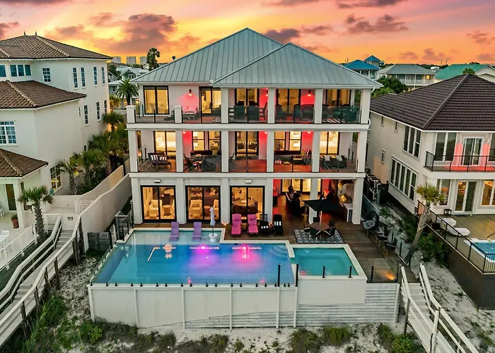 Big House By The Sea - Beach Front Home With Large Private Pool, Theater & Bar Destin